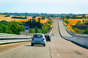 Cars on highway.