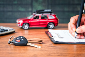 Toy car and keys.